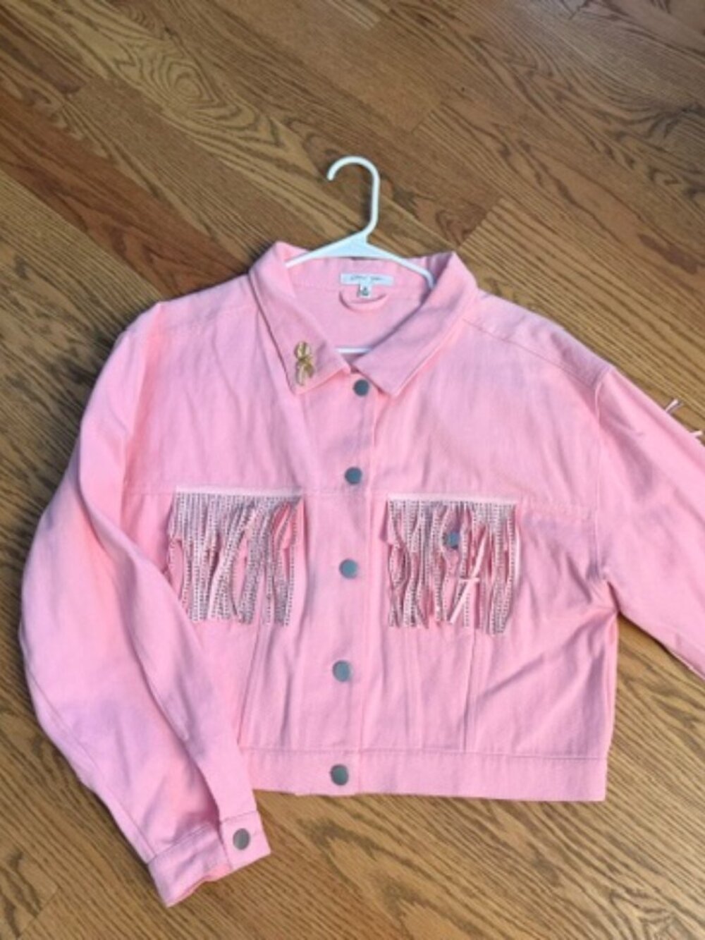 Cloud Ten Pink Fringe Denim Jacket (Size M)